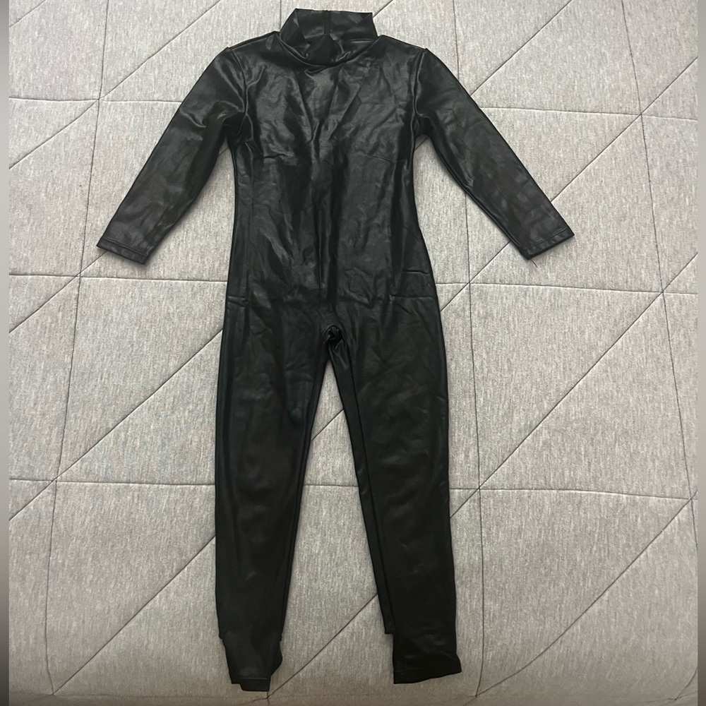 Full-Body faux leather black Jumpsuit Costume